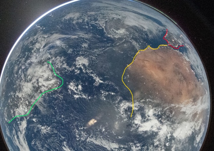 Still Hello World, but flipped and continents outlined
