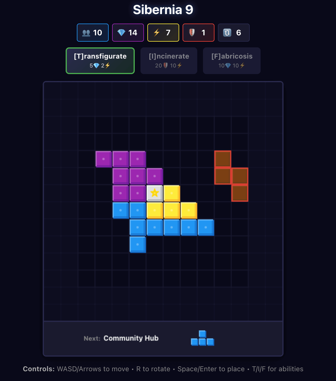 Tetraform v0: Core game loop